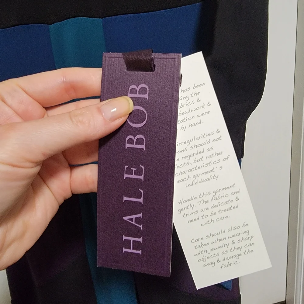 Hale Bob colorblock v neck dress sz small - Picture 6 of 7